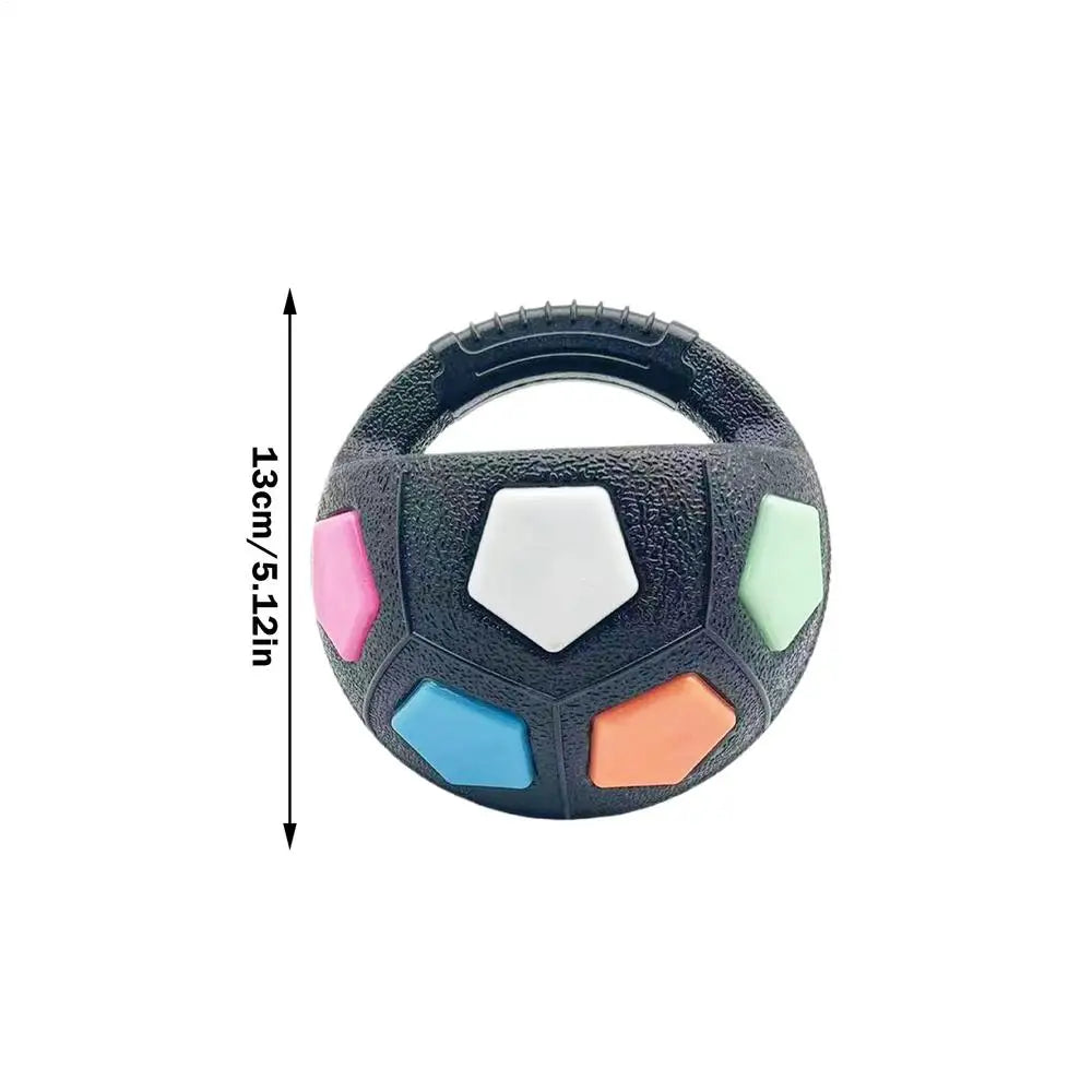 Dog Toys Soccer Ball with Handle Outside Squeaky Floating for Tug of War Dog Tug Toy for Small Mudiem Large Breed Playing Gifts