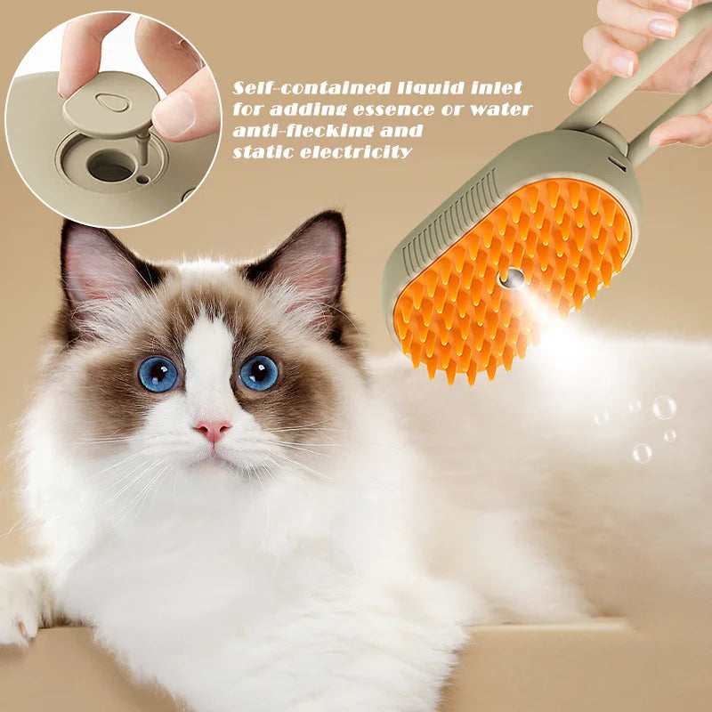 Pet Spray Massage Brush Cat Dog Steam Brush Cleaning Brush Hair Removal Combs Rechargeable Pet Grooming Hygiene Accessories