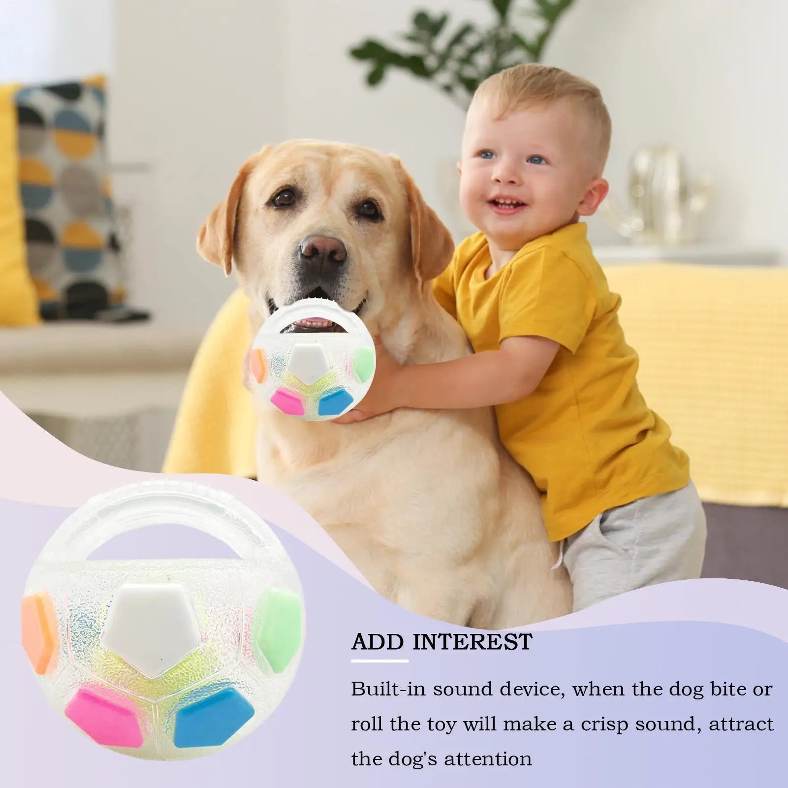 Dog Toys Soccer Ball with Handle Outside Squeaky Floating for Tug of War Dog Tug Toy for Small Mudiem Large Breed Playing Gifts