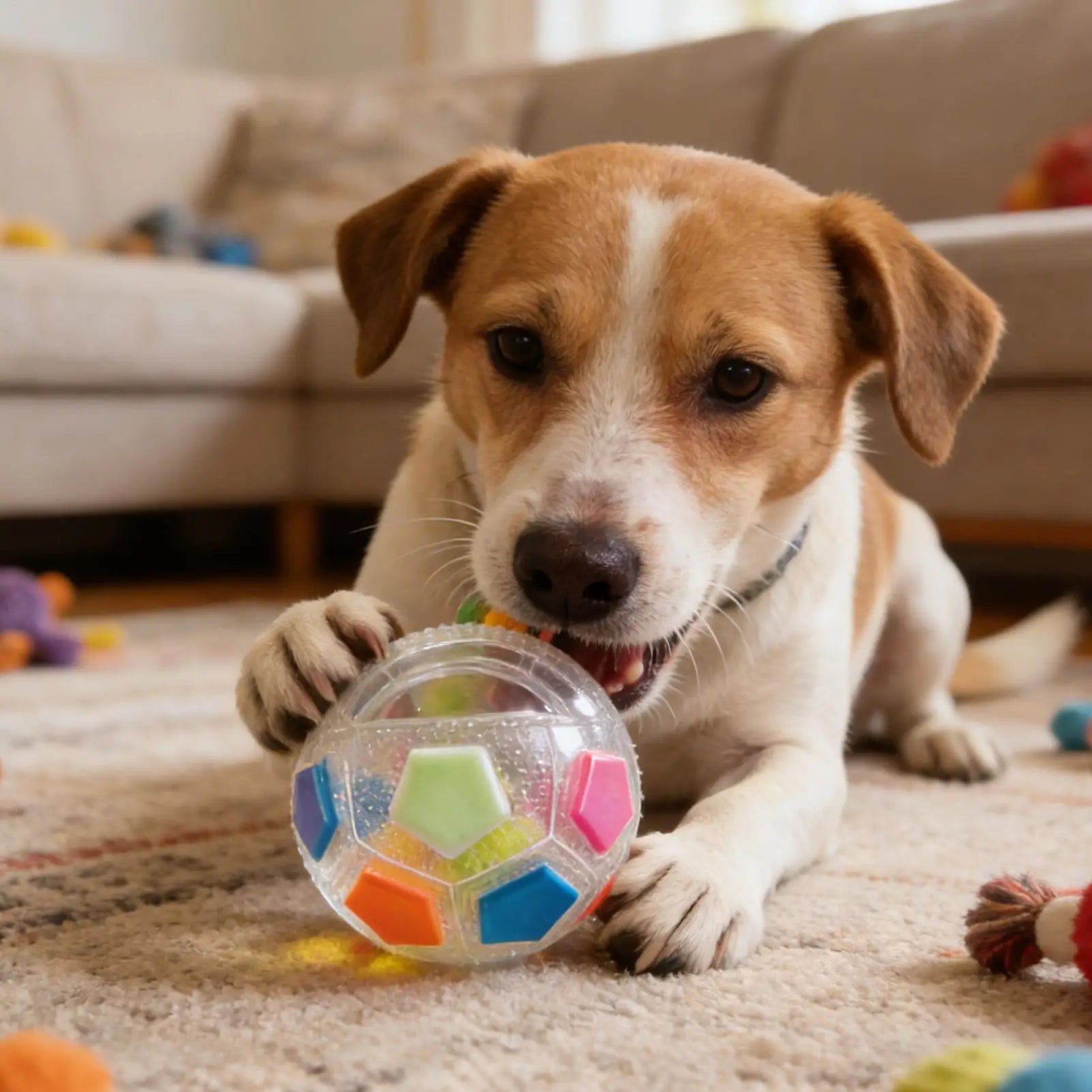Dog Toys Soccer Ball with Handle Outside Squeaky Floating for Tug of War Dog Tug Toy for Small Mudiem Large Breed Playing Gifts