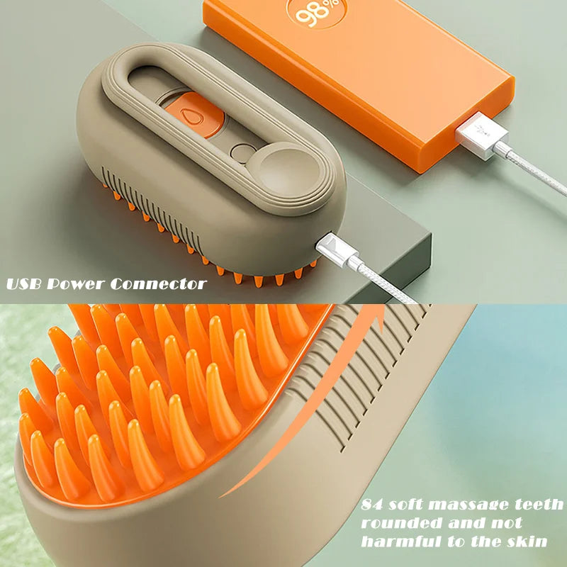 Pet Spray Massage Brush Cat Dog Steam Brush Cleaning Brush Hair Removal Combs Rechargeable Pet Grooming Hygiene Accessories