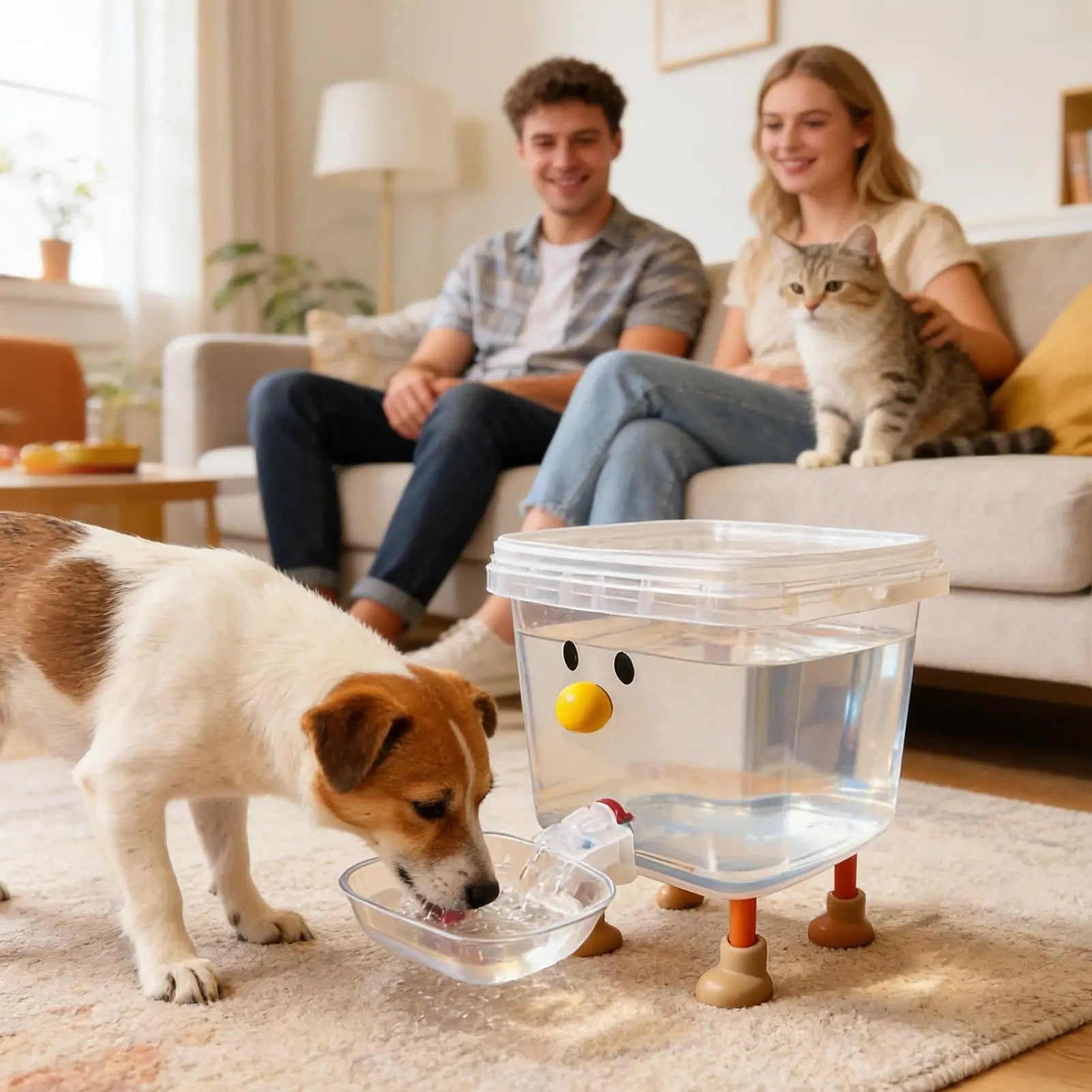 3/5L Automatic Pet Water Dispenser Smile Face Auto Cat Dog Fountain Bowl Large Capacity Pet Water Feeder for Home Indoor Use
